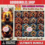 32 Team American Football Tumbler PNG Sublimation Designs, Football Mascot 20oz Skinny Tumbler Wrap PNG, Football Png Digital Download, NFL Tumbler