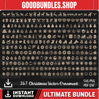 CNC Christmas Vector Files Bundle Vector cdr dxf svg for laser cut cnc Plasma Cricut Silhouette digital files