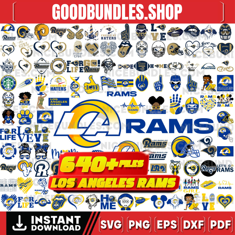 640 Files Los Angeles Rams Team Bundle Svg, Los Angeles Rams svg, NFL Teams svg, NFL Svg, Png, Dxf, Eps, Instant Download