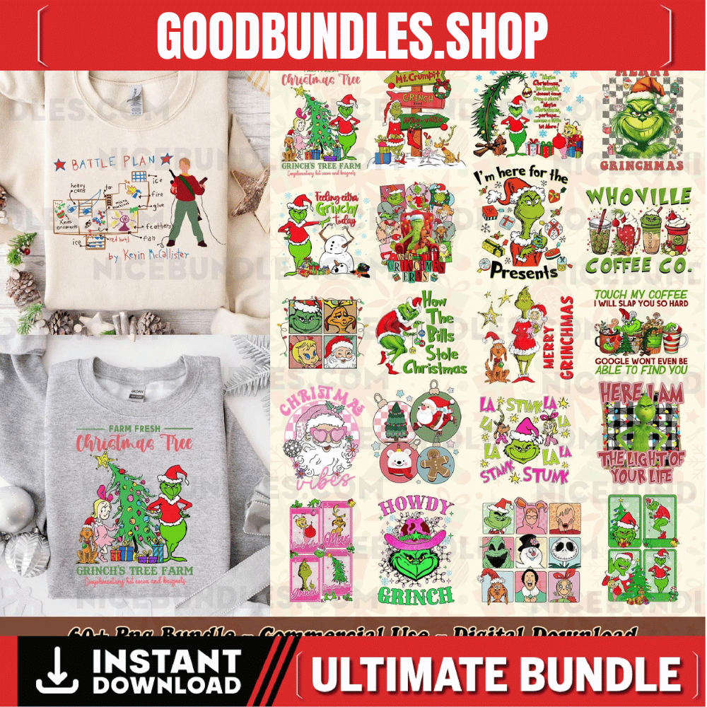 60+ Christmas Movie Png Bundle, Christmas T-shirt Designs, Christmas Png, Christmas Cartoon Sublimation, Digital Download