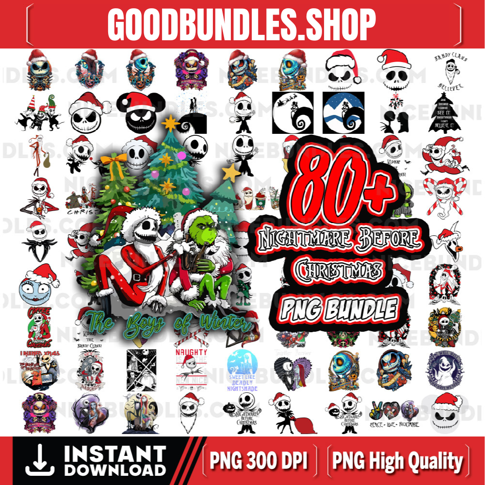 80+ Nightmare Befor@e Christmas Png Bundle, Jack Nightmare Png Bundle, Nightmare Christmas Movie Png, Christmas 2023 Png, Instant Download
