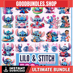 500+ Lilo and Stitch SVG Bundle, Lilo and stitch Sublimation, Stitch Cut Files, Stitch Clipart, Font Bundle, PNG