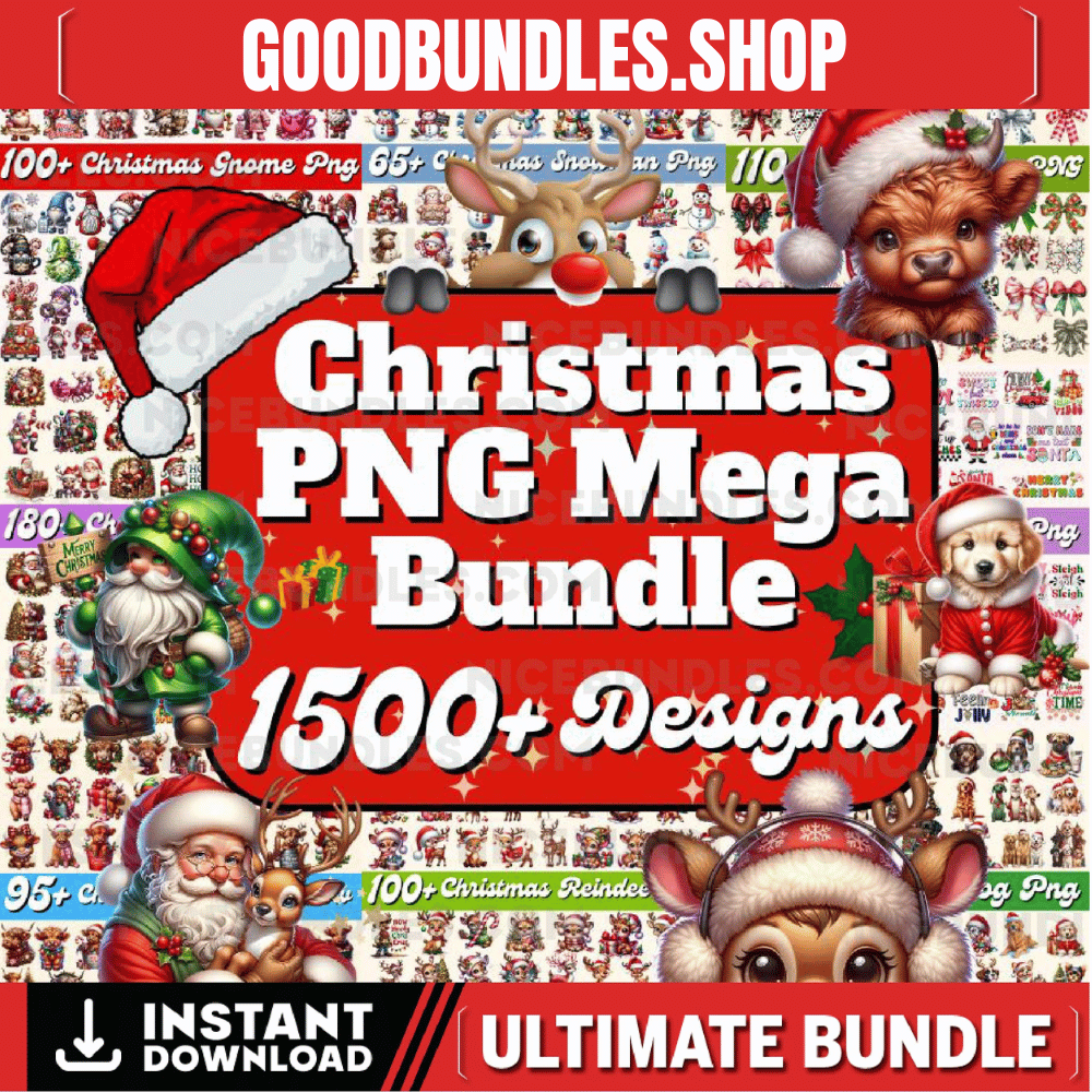 1500 + Mega Christmas Png Bundle, Santa Png, Christmas Sublimation, Christmas Clipart, Retro Christmas Png, Christmas Svg Bundle, Xmas Png