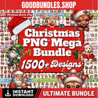 1500 + Mega Christmas Png Bundle, Santa Png, Christmas Sublimation, Christmas Clipart, Retro Christmas Png, Christmas Svg Bundle, Xmas Png