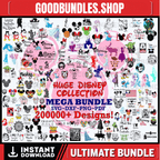 200 000+ Mega Svg Bundle Cricut File, Mickey Mouse, Minnie, Frozen, Moana, Elsa, Cinderella, Stitch, Toy Story, Pooh Cricut, Cut file