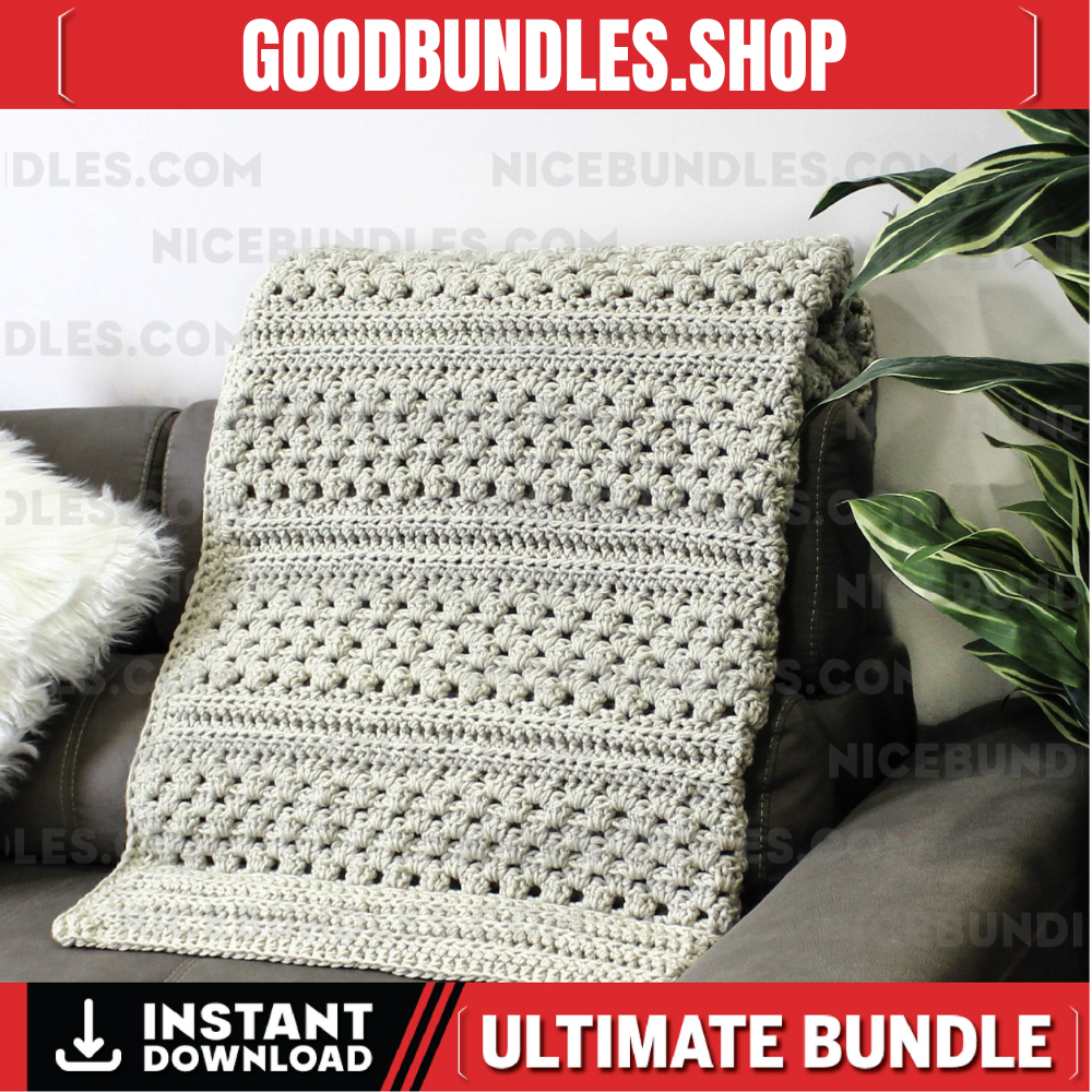 Easy Crochet Afghan pattern-VIENNA Crochet Blanket pattern-Crochet patterns-Crochet Throw pattern PDF-Crochet Blankets-Crochet Afghan-3Sizes