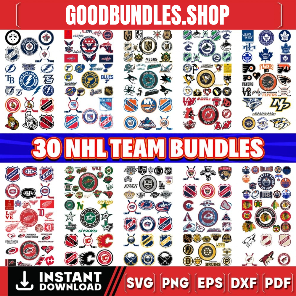 All 30 NHL Team Big Bundles Svg, ALL NHL Logo svg, NHL Svg, NHL Svg, Png, Dxf, Eps, Instant Download