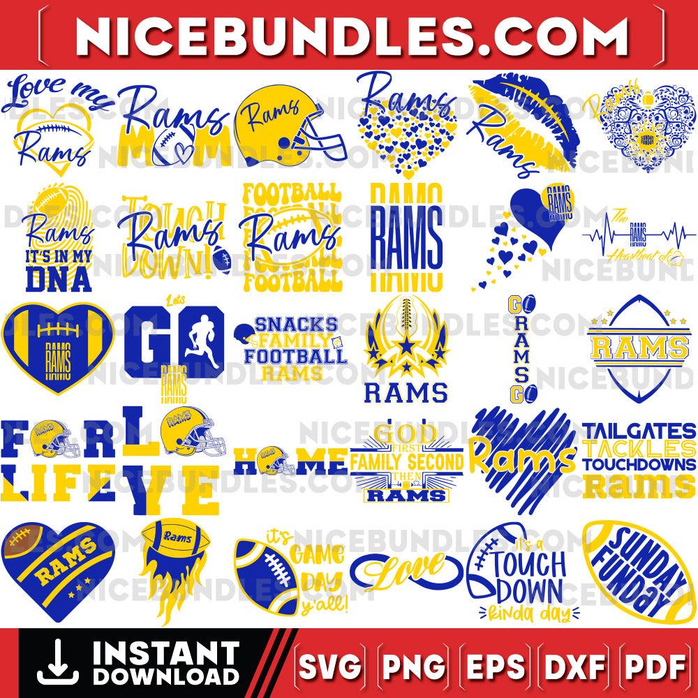 150 Los Angeles Rams Designs Svg Bundle, Los Angeles Rams Svg, NFL Teams Svg, Rams Fan Svg, Instant Download